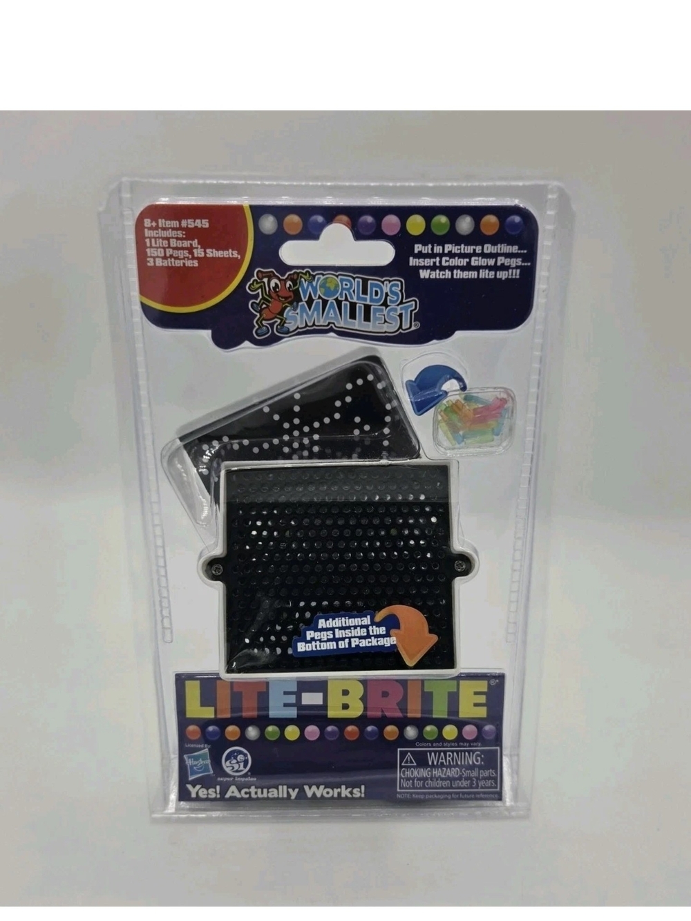World's Smallest LITE BRITE Art Toy Doll House Miniature Light Bright Pegs Paper